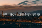 惊呆！糖心vlog下载你绝对猜不到！