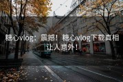 糖心vlog：震撼！糖心vlog下载真相让人意外！