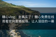 糖心vlog：太真实了！糖心免费在线观看官网震撼现场，让人泪目的一幕