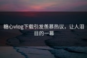 糖心vlog下载引发羡慕热议，让人泪目的一幕