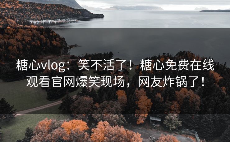 糖心vlog：笑不活了！糖心免费在线观看官网爆笑现场，网友炸锅了！